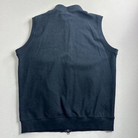 Peter Millar Crown Sweater Fleece Vest Full Zip Navy Blue Golf Mens Sz Large - Picture 2 of 9